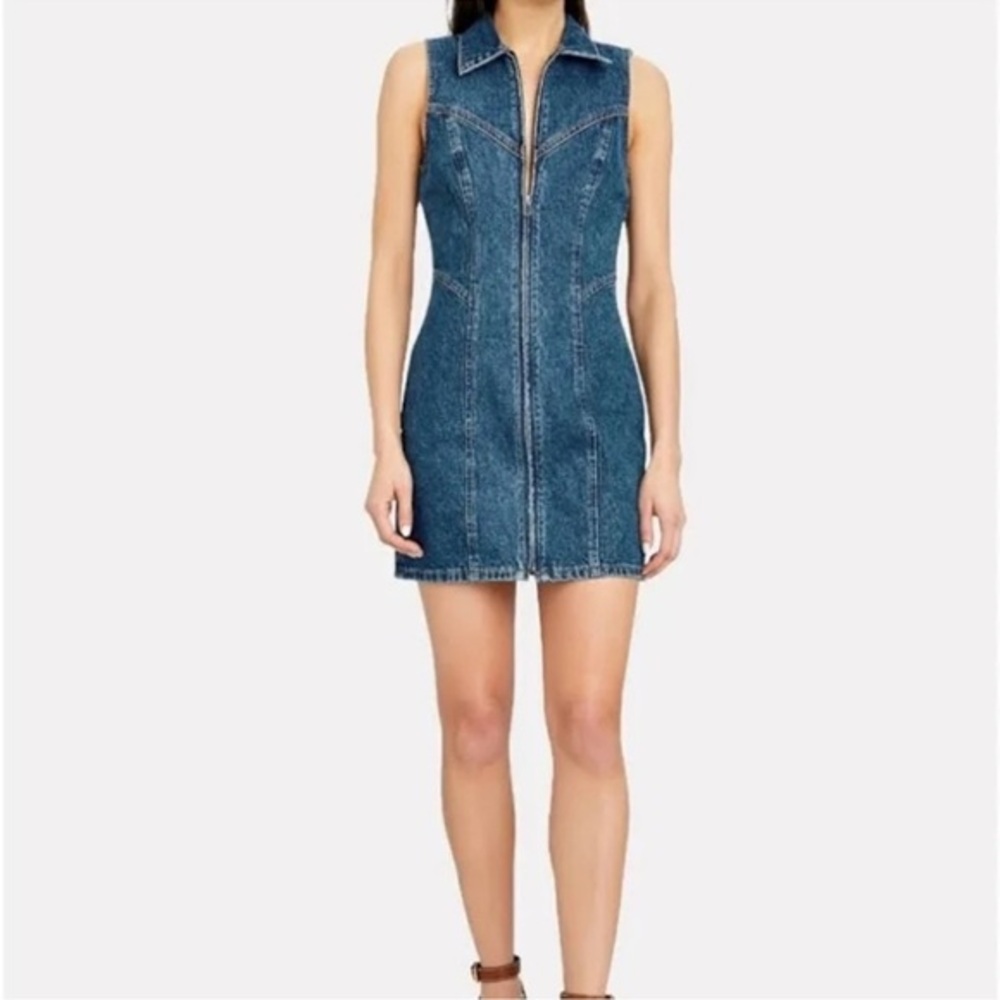 GRLFRND COLETTE  Blue Denim Mini Dress M